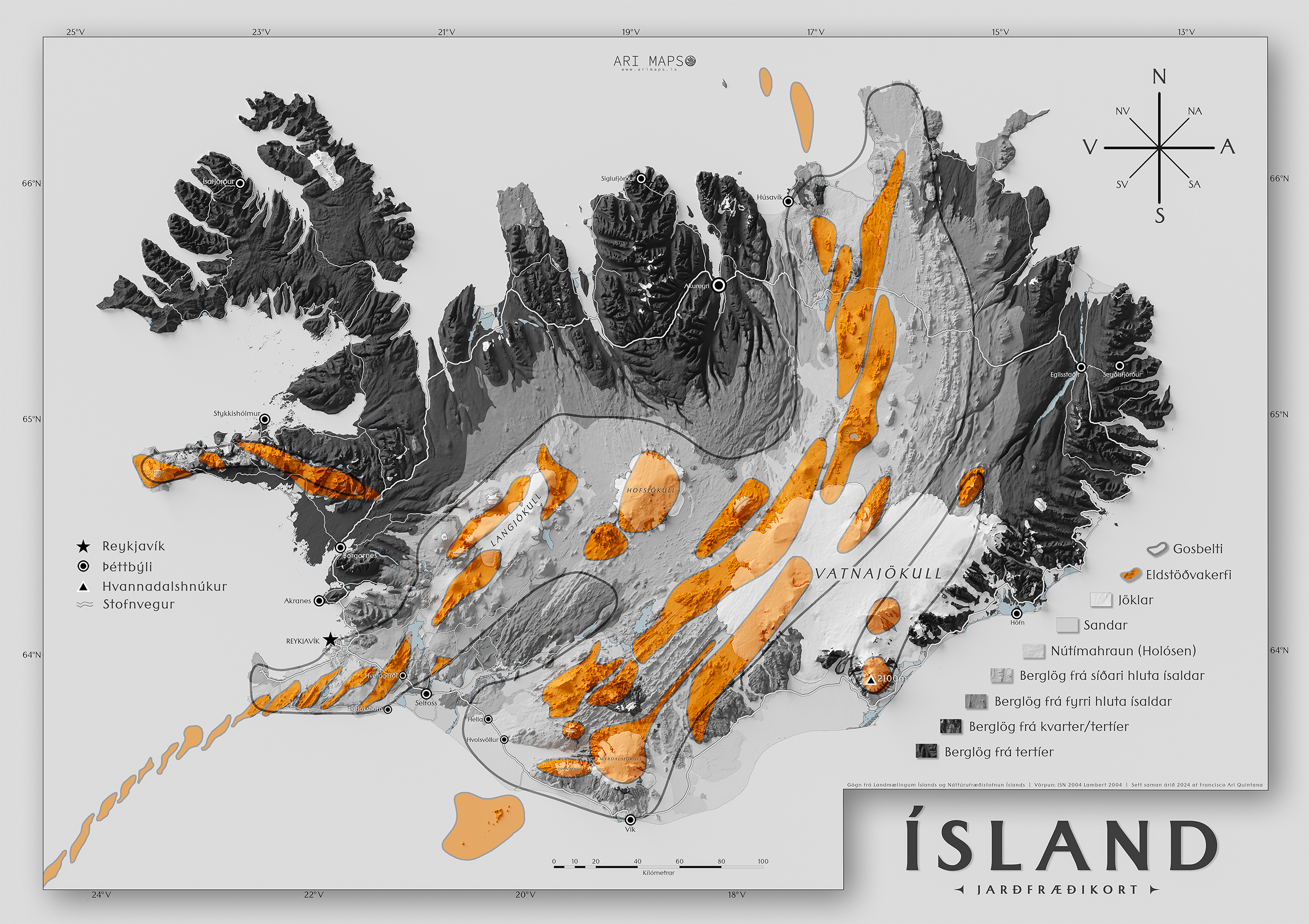 Jarðfræðikort - Ísland